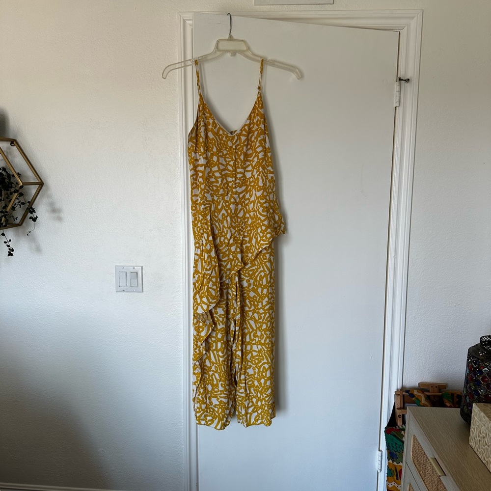 Anthropologie Mustard Patterned Women's Jumpsuit